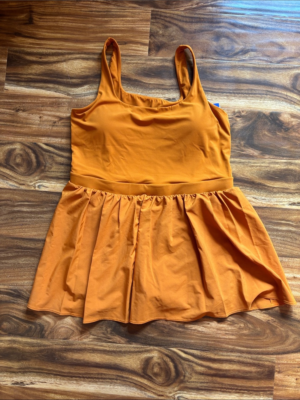 JoyLab Orange Tank Dress with Flared Skirt